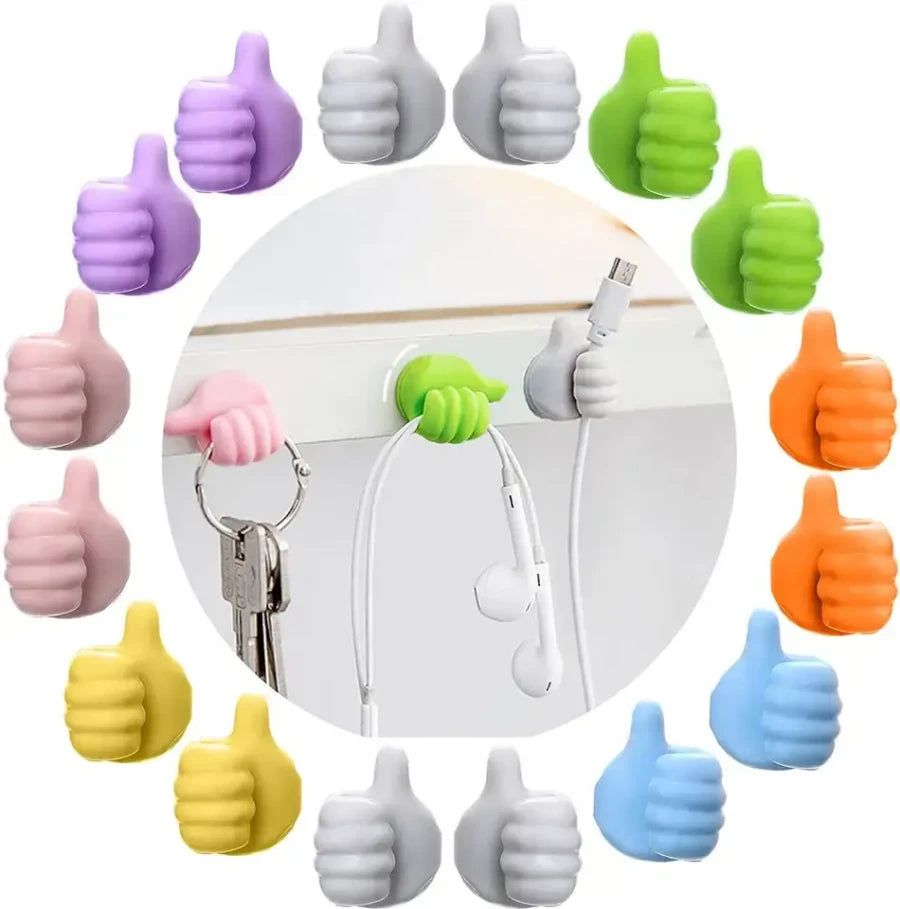 Thumb Cable Organizer Hook – Pack of 10 | Multi-Purpose Wall & Desk Wire Holder