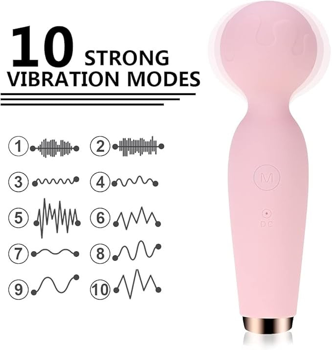 Mini Back Massager, Cordless Body Massager with 10 Powerful Modes to Relieve Neck Shoulder Back Waist Leg Muscle Tension