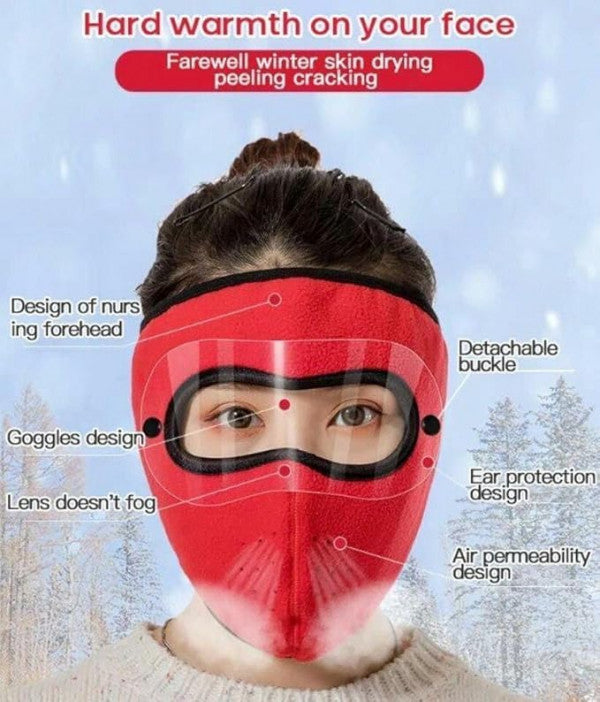 Unisex Winter Full Face Mask – Windproof Cotton Balaclava with Eye Protection