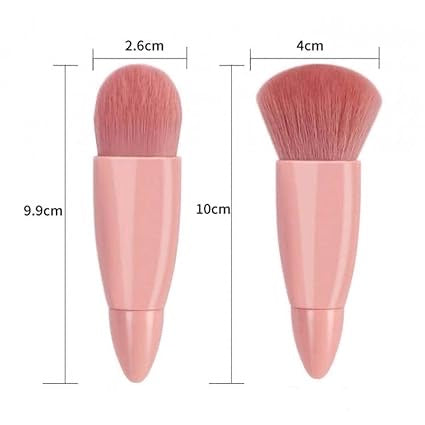 Mini Makeup Brushes Kit – 5-in-1 Portable Travel Brush Set with Mirror | Foundation, Eyeshadow, Blush & Lip Brushes