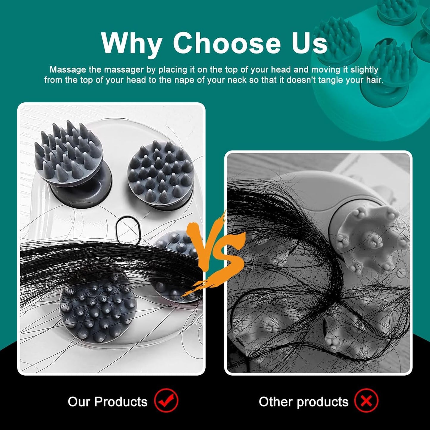 Electric Head & Scalp Massager – Relaxation, Stress Relief & Hair Growth with Waterproof Silicone