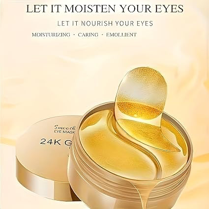 Under Eye Patches for Puffy Eyes, 24K Gold Dark Circle Remover for Women & Men, Reduce Wrinkles, Under Eye Bags, Moisturizing Improves Elasticity (60 Patches Pack)