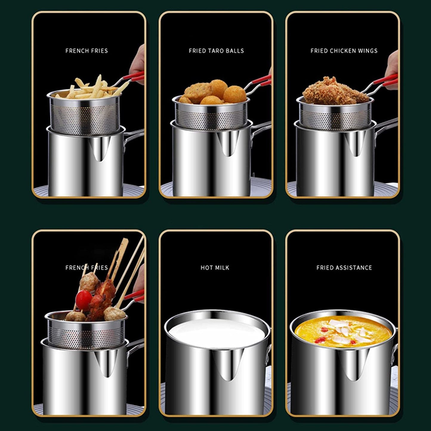 Stainless Steel Deep Fryer Pot with Basket – Oil Temperature Control, Non-Stick, Multi-Purpose Cooking Pot