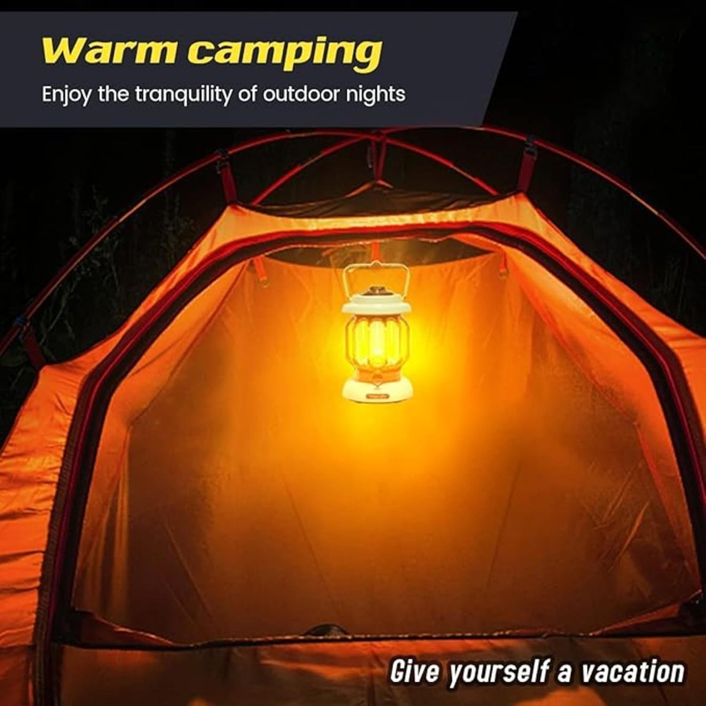 LANTERN LED CAMPING LAMP – Retro Design | Long Battery Life | Adjustable Brightness