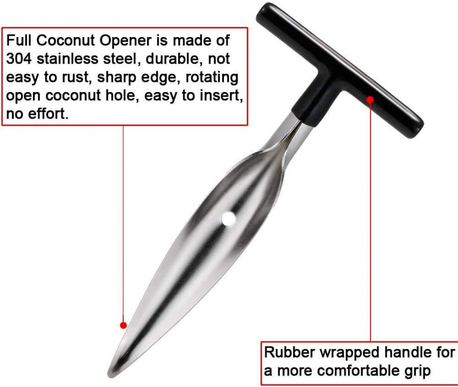 Stainless Steel Coconut Opener Driller – Easy Tender Coconut Cutter Tool
