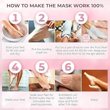 Foot Peel Mask For Dead Skin Removal Dry Cracked Callus Remover Hydrating Sock Deeply
Moisturizes Dry & Dull Skin Reduces Pigmentation- Goat
Milk Essence