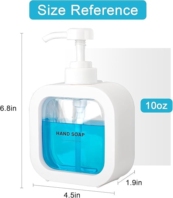 Soap Dispenser Plastic Clear Empty Pump Lotion Bottles Portable Soap Dispensers Pressing Refillable Liquid Container for Kitchen Bathroom, Multicolor-350ml