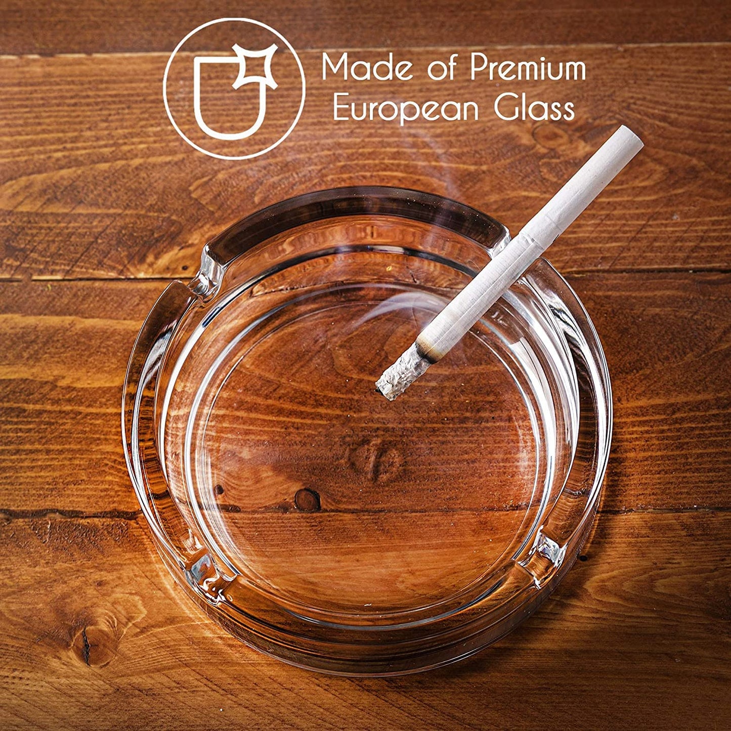 ✨ Round Glass Cigarette Ashtray – Elegant Heavy-Duty Crystal Design