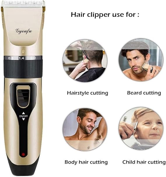 Rechargeable Cordless Hair Clippers – For Men, Women & Pets | 4 Combs + Scissors | Haircut, Beard, Sideburns & Grooming Kit
