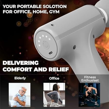 Charge Boost Massage Gun | True Percussion Large Torque motor | 3200 strokes per min | 4 Heads for whole body | Deep tissue percussion body massager machine | Massage Machine