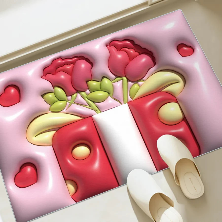3D Bathroom Door Mat – Soft Anti-Slip Quick Dry Floor Mat (Multicolor)