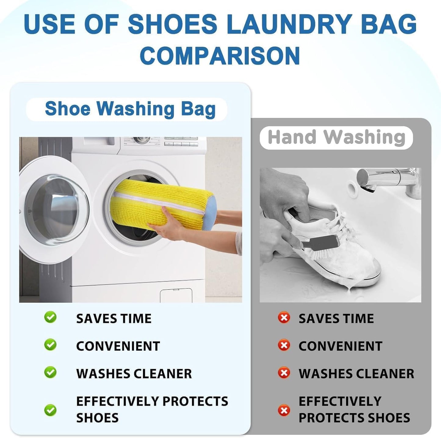 Premium Shoe Washing Bag – Invisible Zipper, 360° Cleaning & Protection