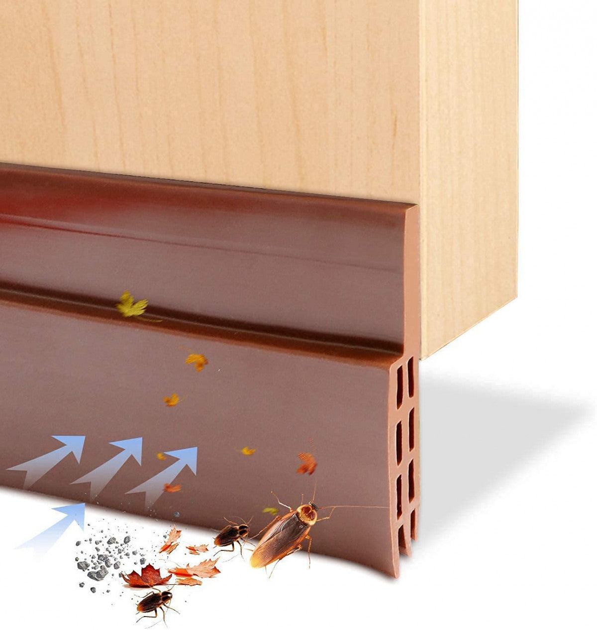 🚪 Door Bottom Sealing Strip – 1 Meter Brown | Energy-Saving, Waterproof & Soundproof