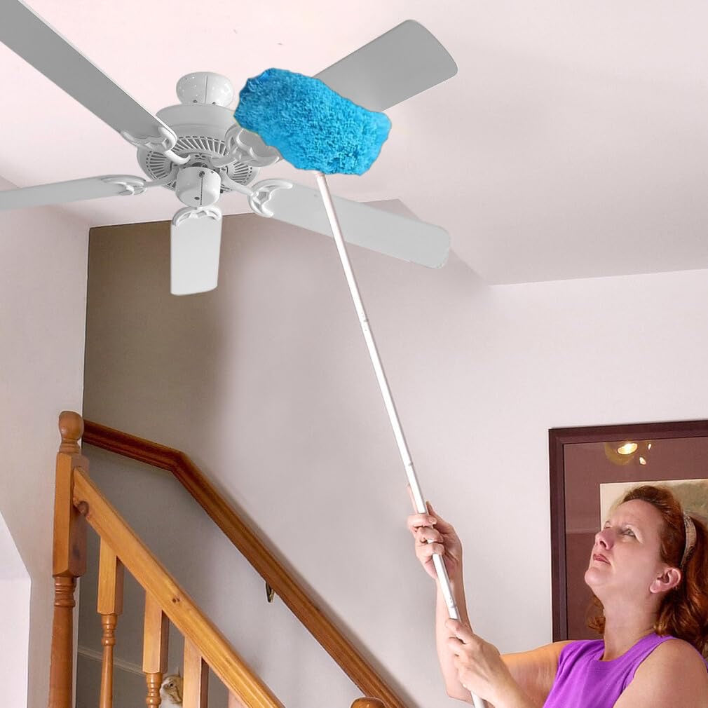 Extendable Microfiber Ceiling Fan Cleaner Duster – Long Handle, Washable & Reusable Telescopic Brush