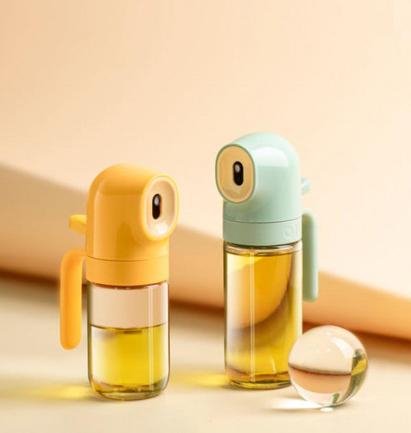 Eye-Cap Glass Oil Spray Bottle – Cute Leak-Proof Kitchen Dispenser (180 ML)