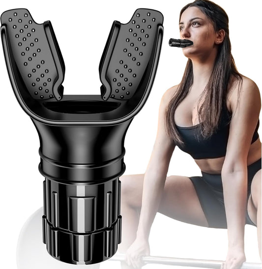 Exerciser Device with Adjustable Resistance, Running Yoga Exercise Accessories Compact & Ergonomic Mouth Bite Device for Adult