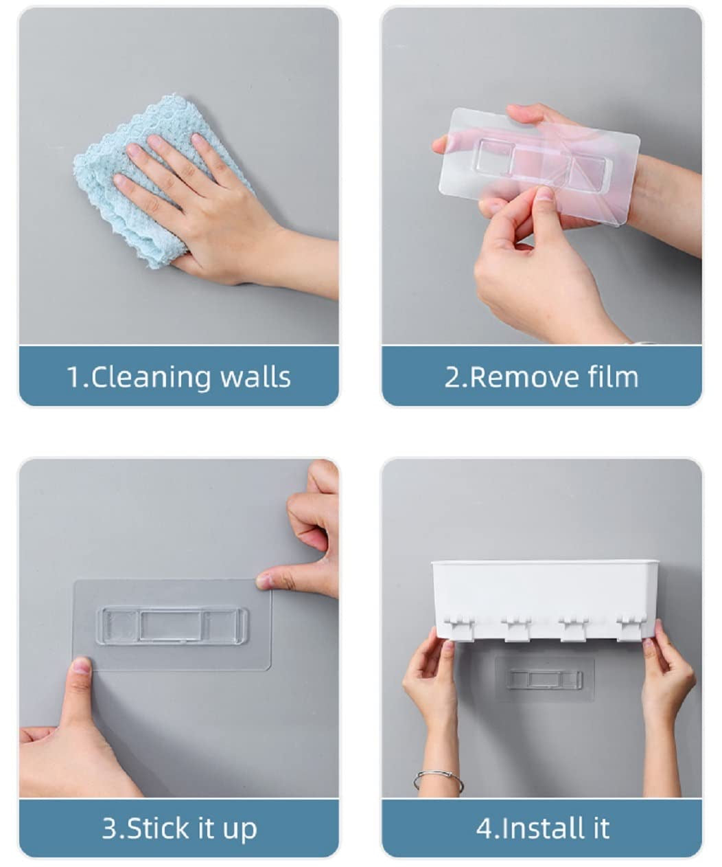 Plastic Toothbrush Holder Wall Mounted, Toothbrush Holders For Bathroom, Brush Holder For Bathroom Wall Mounted, Bathroom Organizer Toothbrush Holder Wall Mounted, Tooth Brushes Holder, for Bathroom, Brush Holder for Bathroom Wall Mounted (4 Cup)