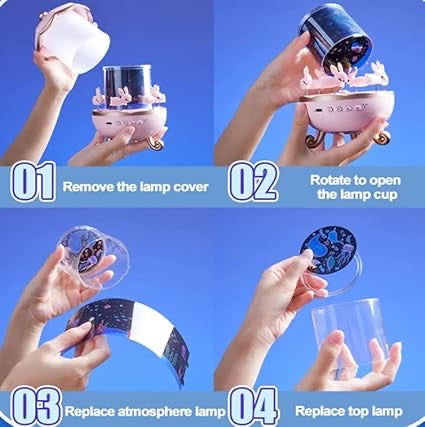 🐰 Rabbit Night Light Projector – Rechargeable LED Baby Lamp with Remote Control