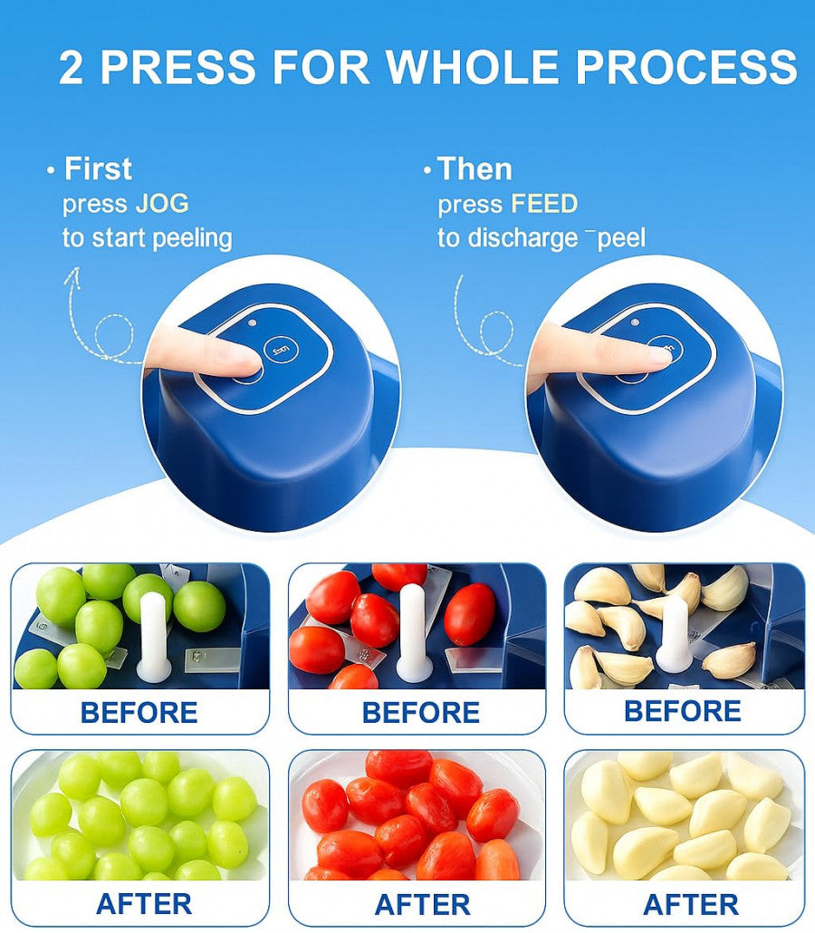 Automatic Electric Garlic & Fruit Peeler Machine – Rechargeable High-Power Skin Remover