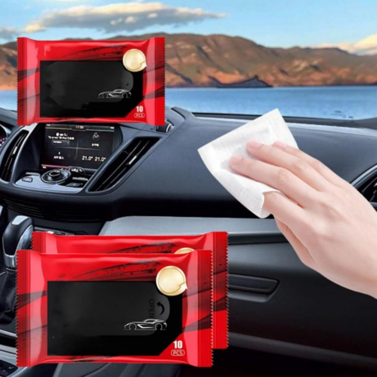 Car Glass Anti-Fog Wipes – Instant Oil Film & Fog Remover