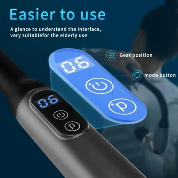 Deep Tissue Massage Gun with Extended Handle – 5 Speed Percussion Massager | 4 Heads for Full Body, Neck, Back & Leg Pain Relief | Rechargeable & Ergonomic Design