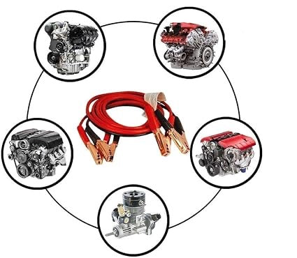 4 Gauge Copper Auto Jumper Cables – 500 Amp Emergency Battery Booster with Storage Bag, 6.5ft Heavy-Duty Jump Start Leads for Cars, SUVs & Trucks