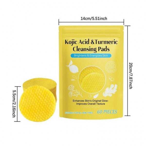 Kojic Turmeric Face Cleansing Pads – Deep Pore Cleanser & Exfoliator for Radiant, Glowing Skin