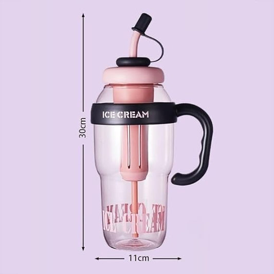 1200ml Large Water Bottle with Straw & Tea Infuser – Leakproof, Aesthetic, Portable Hydration Bottle (Multicolor)