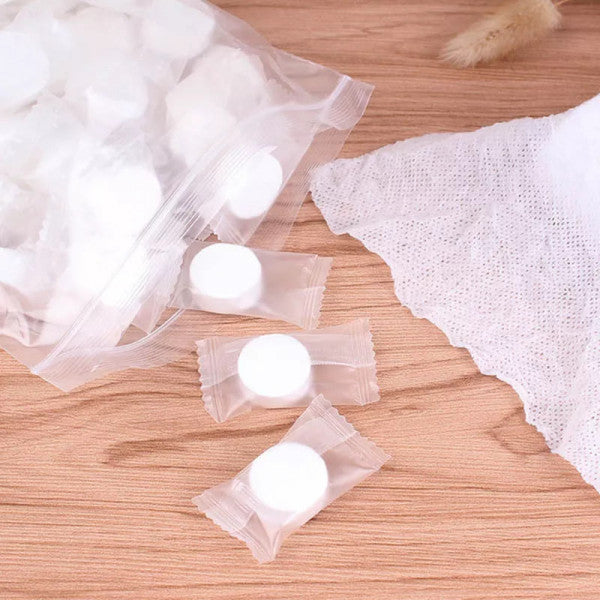 Portable Disposable Cotton Coin Tissues – Just Add Water, Instant Towel