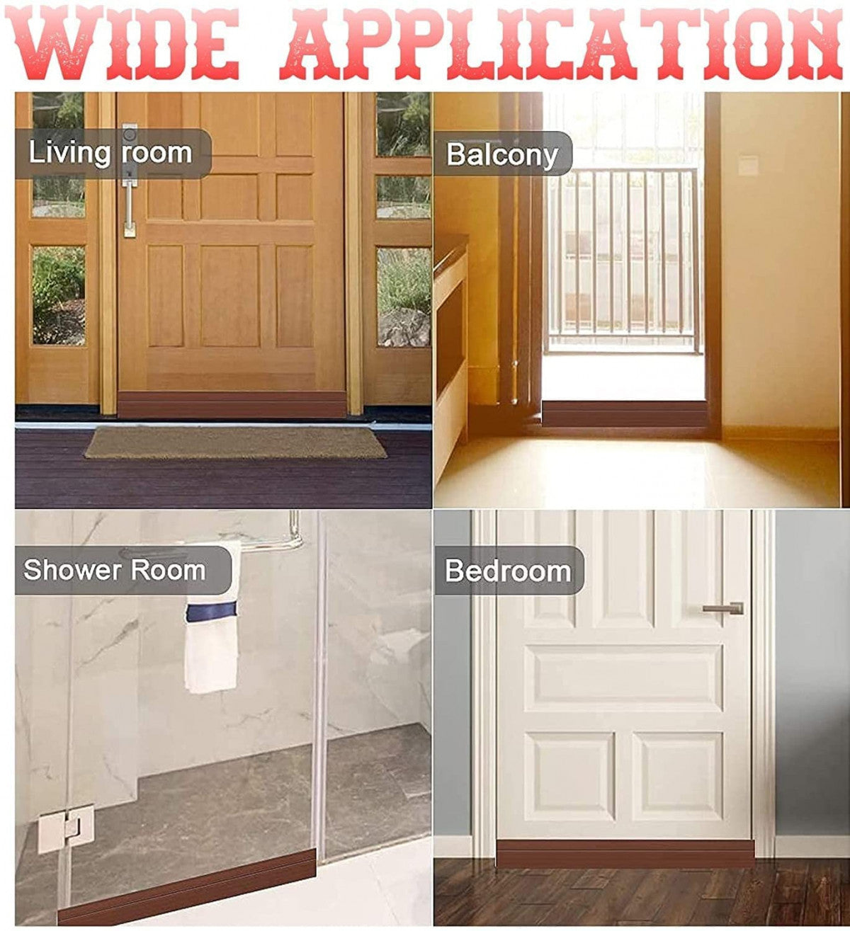 🚪 Door Bottom Sealing Strip – 1 Meter Brown | Energy-Saving, Waterproof & Soundproof