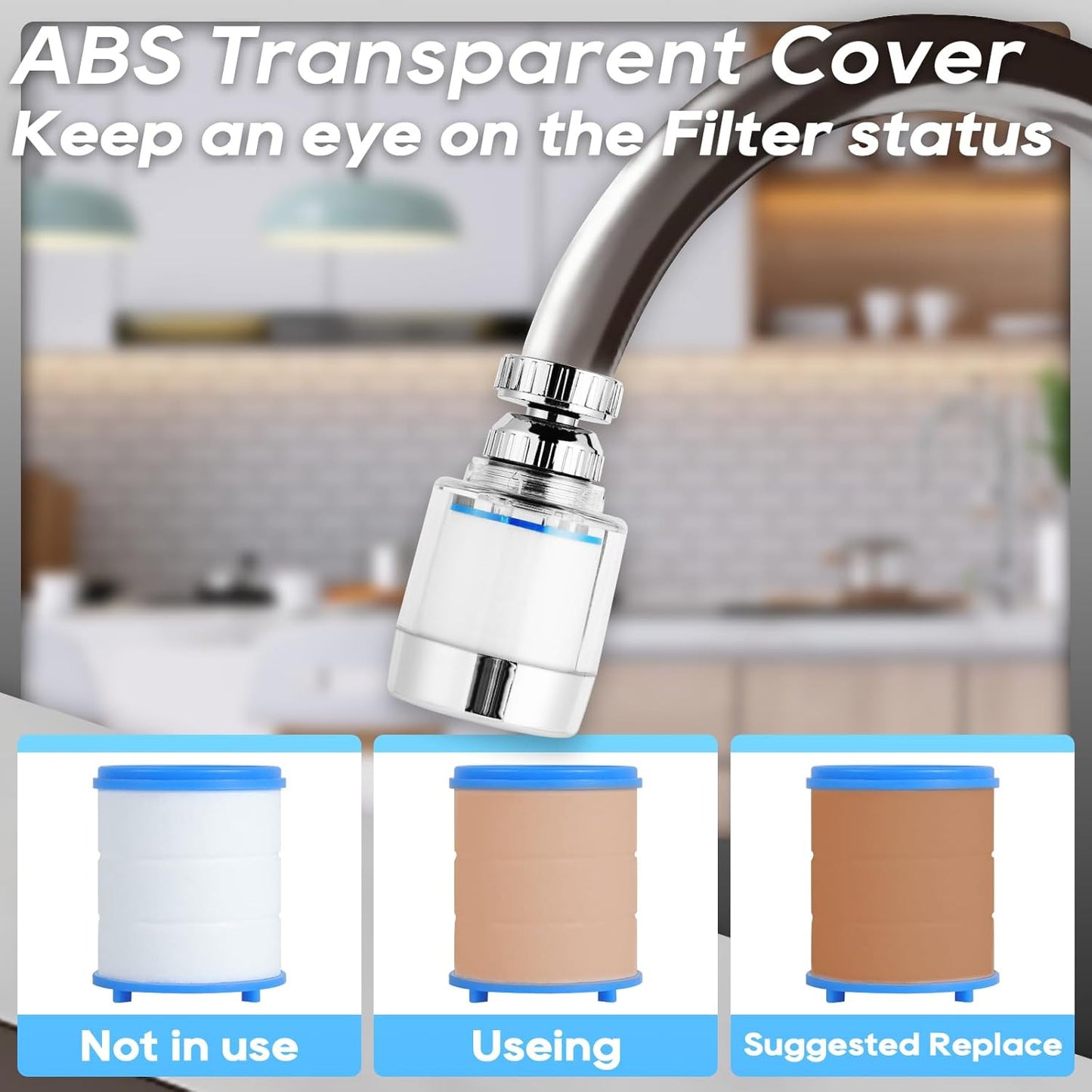 💧 360° Rotating Water Faucet Filter – Hard Water Purifier & Splash-Free Tap