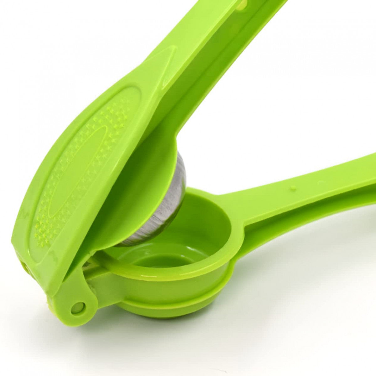 Unbreakable Plastic Lemon Squeezer with Stainless Steel Opener – Green