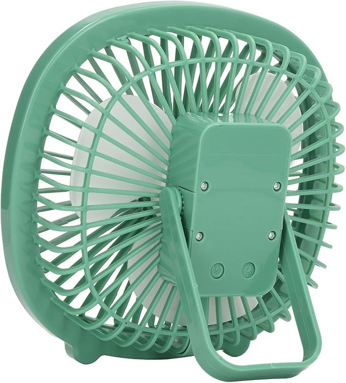 USB Desk Fan with LED Light – Quiet 3-Speed Portable Mini Table Fan for Home, Office, Car & Outdoor