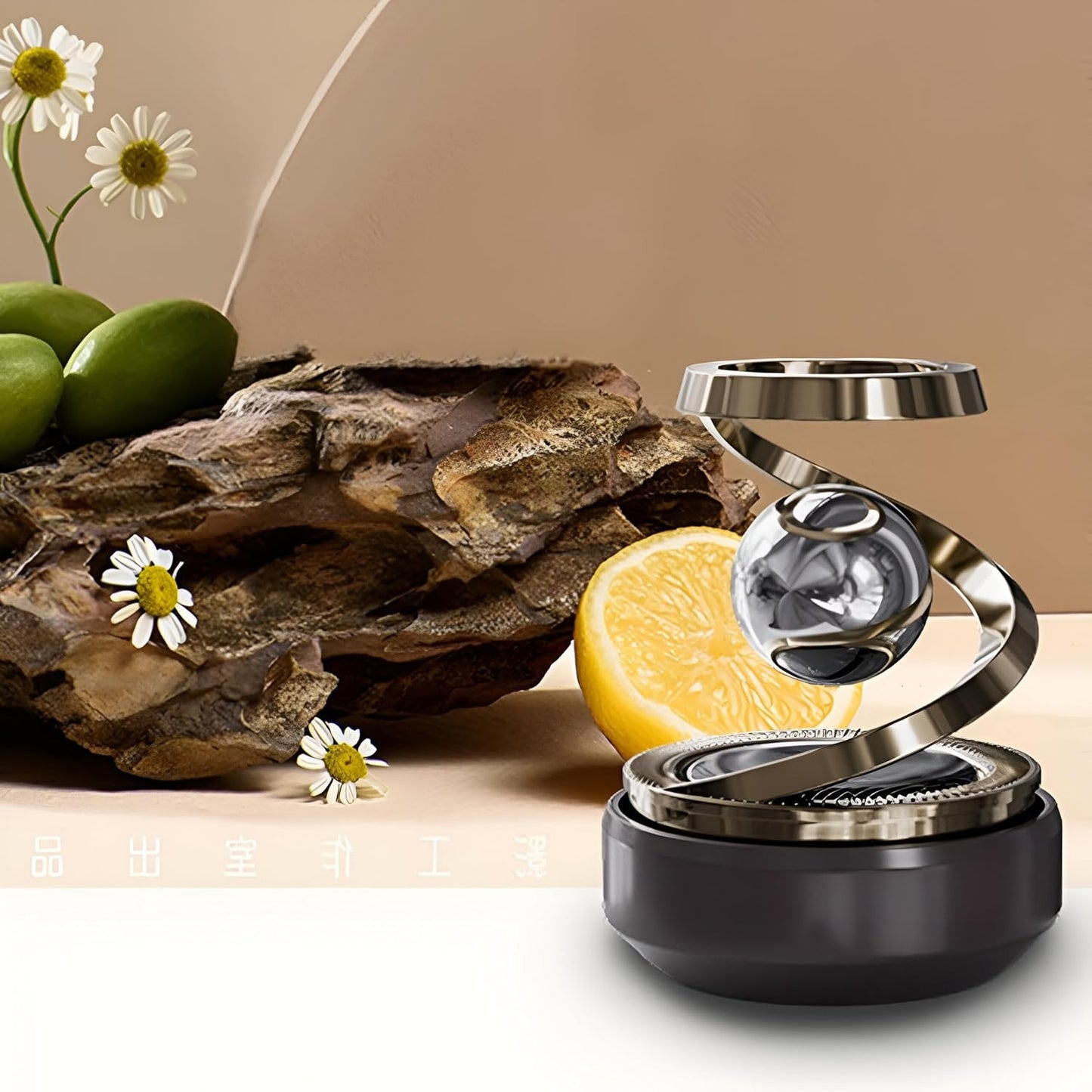 Solar Car Air Freshener – Rotating Fragrance Diffuser, Long-Lasting & Battery-Free