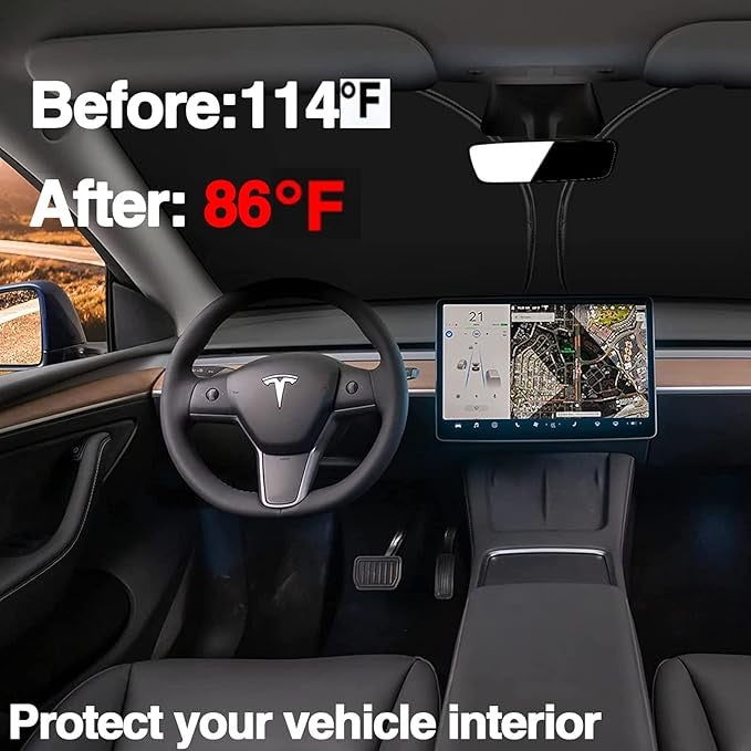 Premium Windshield Sun Shade – Universal UV Protection & Heat Blocker Car Sun Visor, Portable Front Window Cover (145x80 cm)