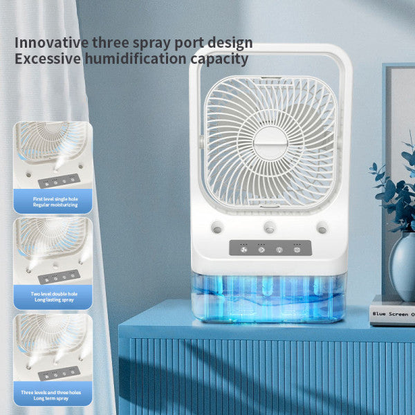 New 3-in-1 Smart Air Conditioner Fan | Mini Cooler, Humidifier & LED Desk Fan