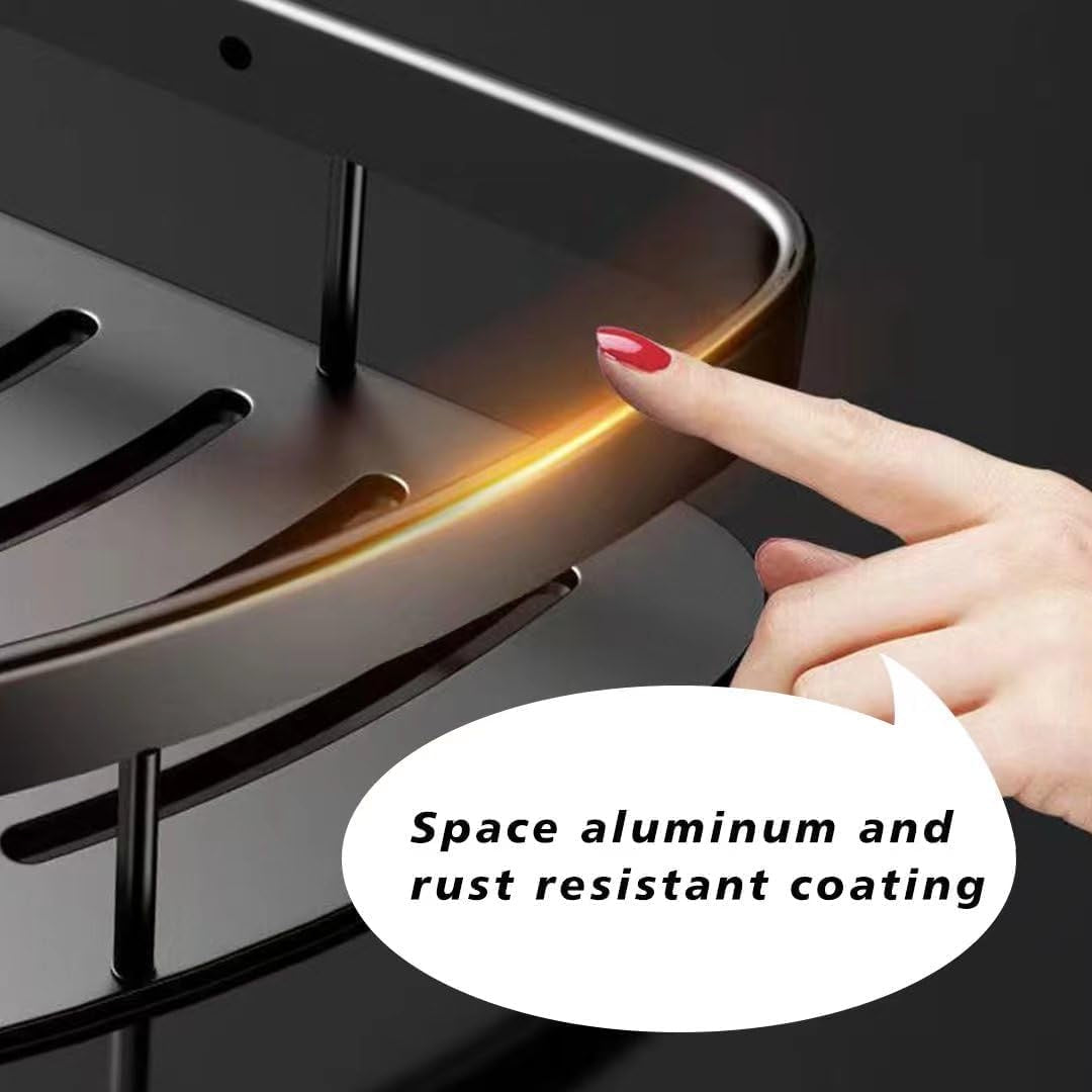 Bathroom Accessories Aluminum Heavy Duty Self Adhesive Bathroom Corner Shelf, Multipurpose Wall Mounted, Washroom Organizer (2pcs Pack)