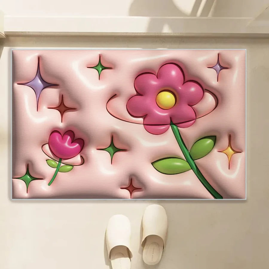3D Bathroom Door Mat – Soft Anti-Slip Quick Dry Floor Mat (Multicolor)