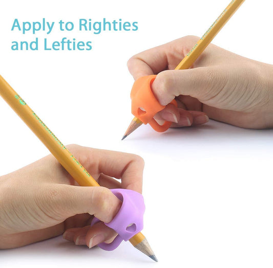 Soft Silicone Pencil Gripper For Kids Writing Pencil Holder, Pen Holder Or Finger Grip Handwriting Pencil Grip Holder (Multicolor - 5pcs Pack)