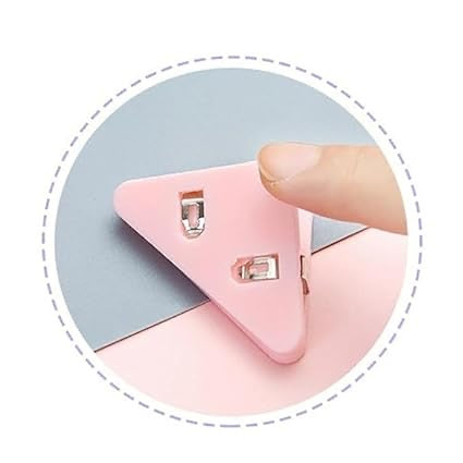 Mini Corner Clips Set – 5pcs Transparent & Colorful Triangle Page Holders | Bookmarks, Paper Clamps & File Organizers