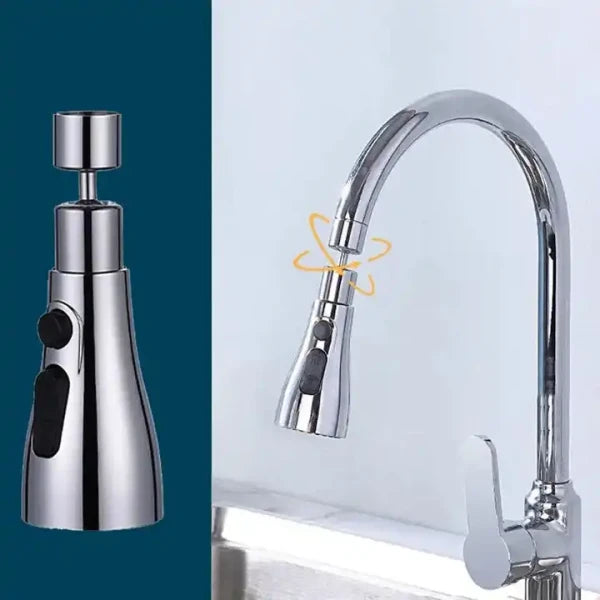 360° Rotating Movable Faucet Nozzle – 3 Mode Adjustable Splash-Proof Tap Extender