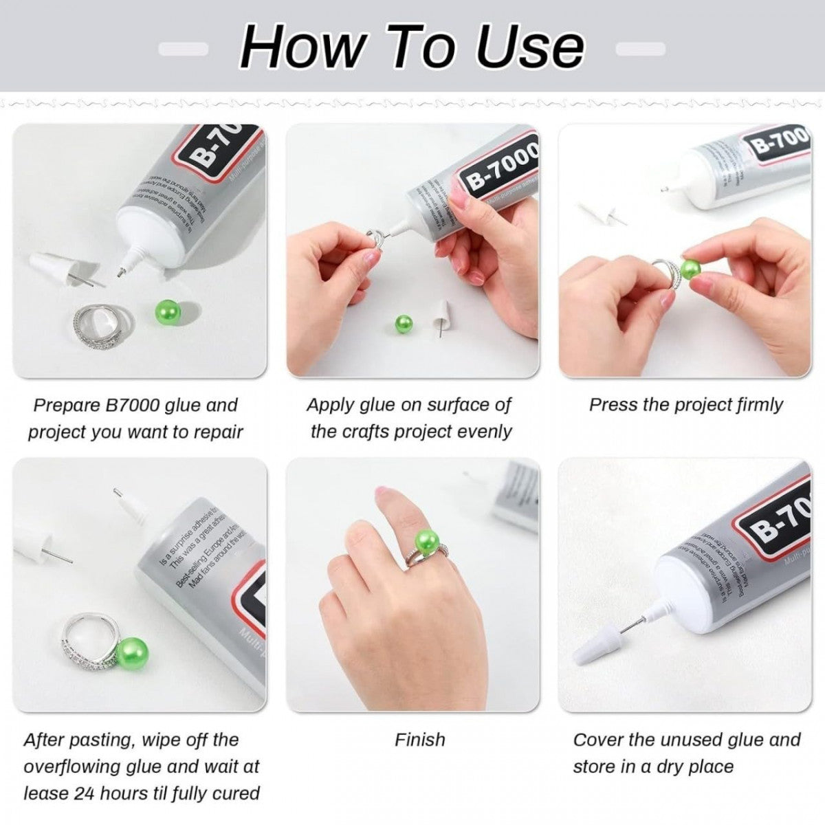 B-7000 Multi-Purpose Industrial Strength Glue – Clear, Flexible Adhesive for Crafts, Repairs & DIY