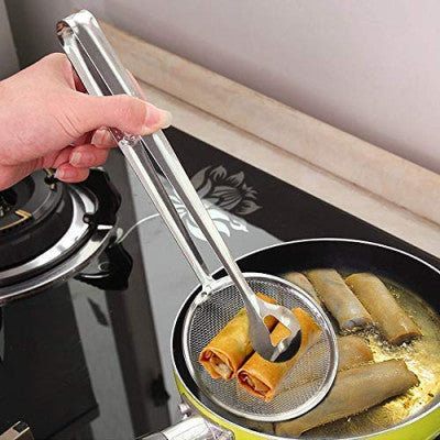 Stainless Steel Clip Spoon – 2-in-1 Food Strainer & Serving Tool