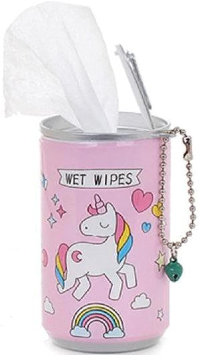 Mini Wet Wipes Tissue in Cartoon Printed Tin Can for Cleaning Face Body for Kids Girls Men Women, Wet Wipes Napkin, Portable Tin Wet Wipes ( 30 Wipes Can )