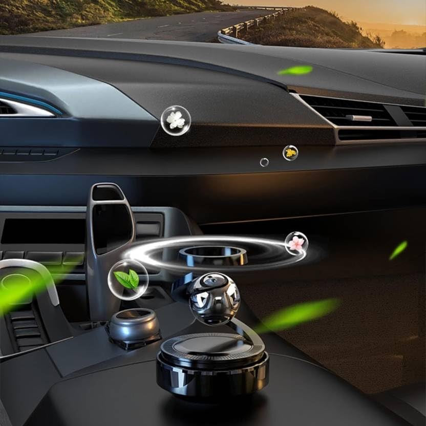 Solar Powered Floating Planet Car Air Freshener – Auto-Rotating Dashboard Fragrance Diffuser (No Batteries Needed)