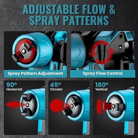 Paint Sprayer Battery
Spray Gun Paint - 1000ML Paint Sprayers with 3 Spray Modes, Sprayer Paint Gun for Wall Paint 48V DOUBLE BATTERY