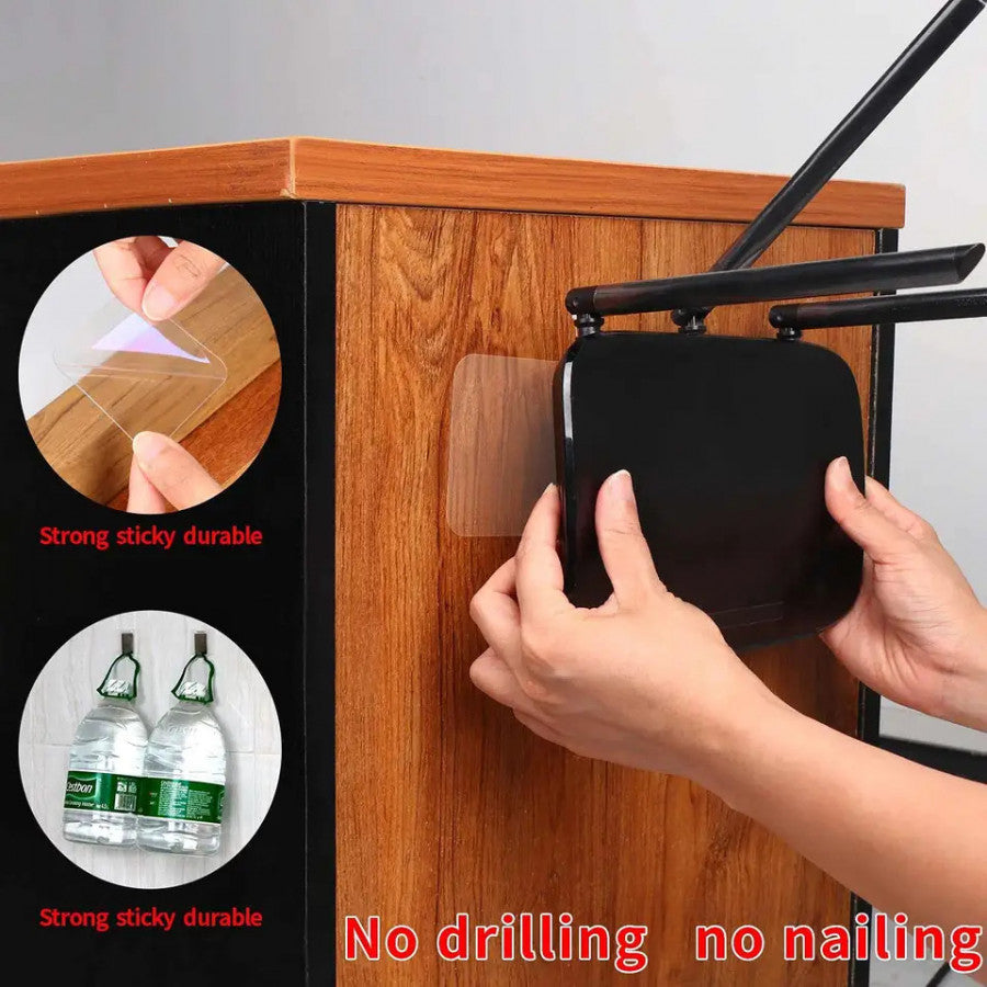 Double-Sided Heavy Duty Square Stickers – Ultra-Strong Transparent Adhesive Pads