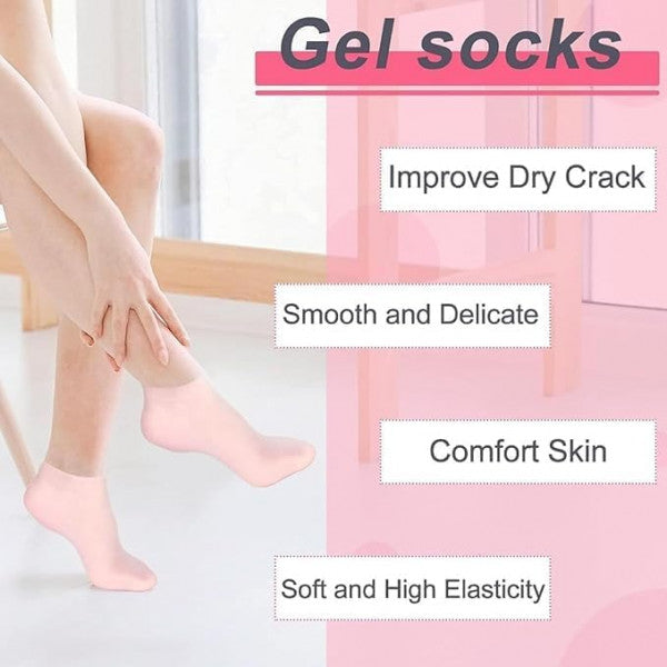 🧦 Silicone Moisturizing Gel Socks – Reusable Hydrating Spa Socks with Vitamin-Enriched Gel