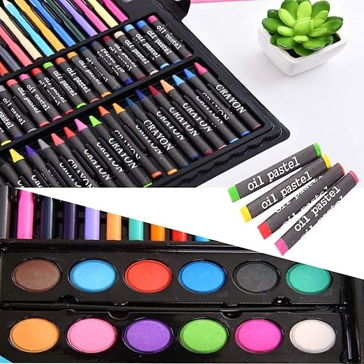 Painting Drawing Kit for Kids, Colour Set for Kids, Art Supplies Art Set Colouring Kit with Crayons Colored Pencils Acrylic Paint Mega Oil Pastels for Birthday for Girls Boys (150pcs Set)