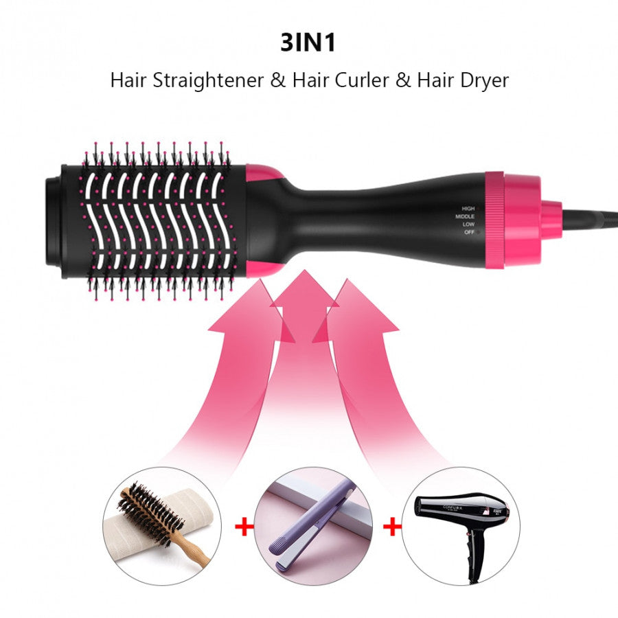 One Step Hair Dryer & Volumizer Brush – 3-in-1 Styler, Curler & Straightener